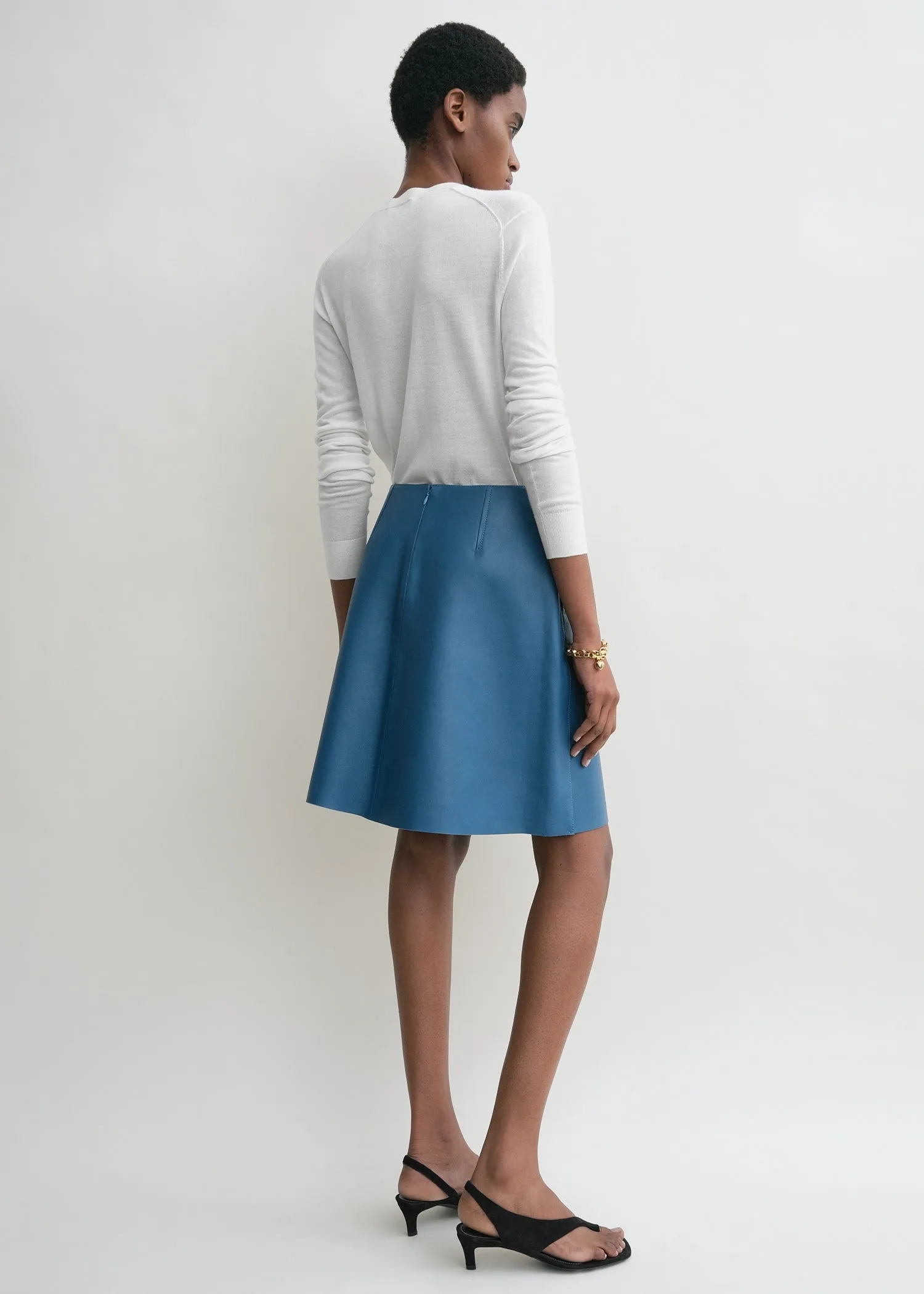 Leather skirt azure