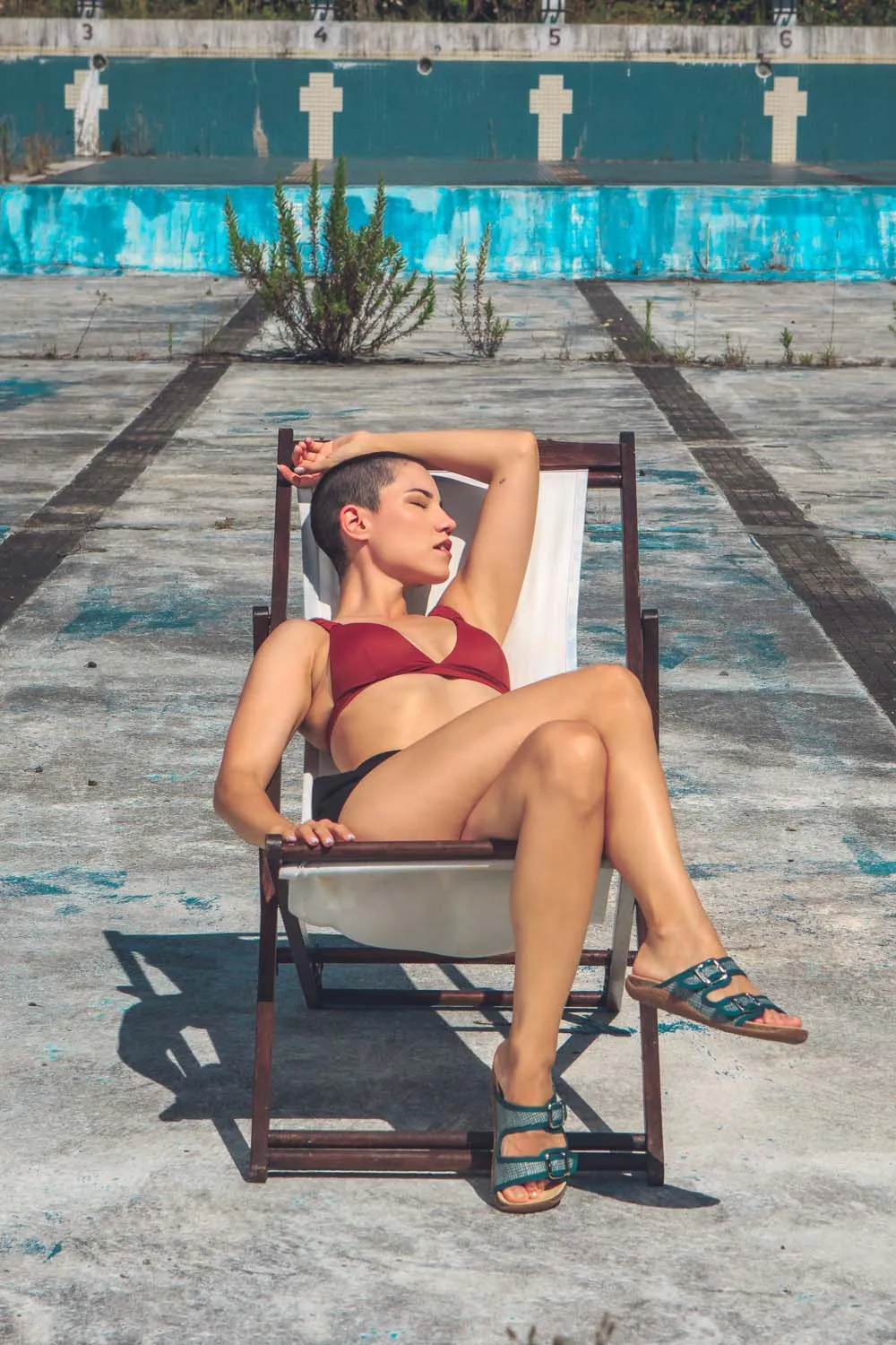 My Footbed Rafia Cork Vegan Sandals | Petrol