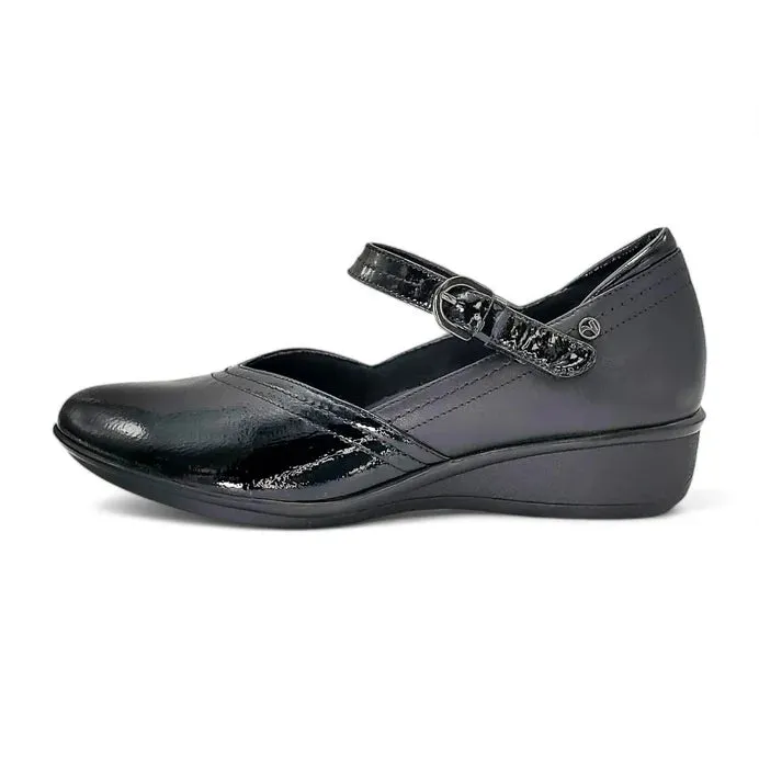 Narita Mary Jane Shoe in Black Patent
