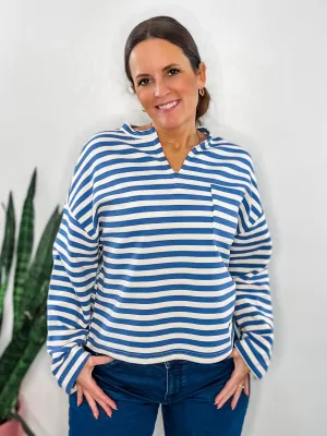 Nautical Stripe Textured Top