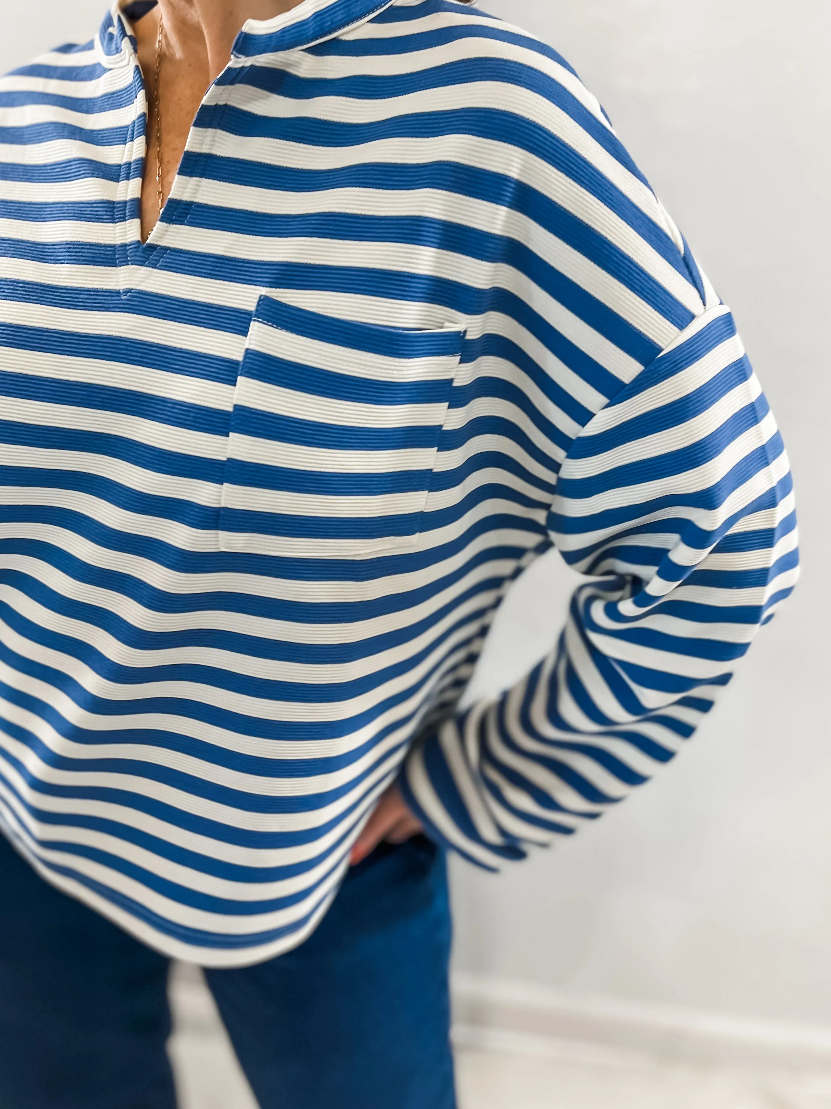 Nautical Stripe Textured Top