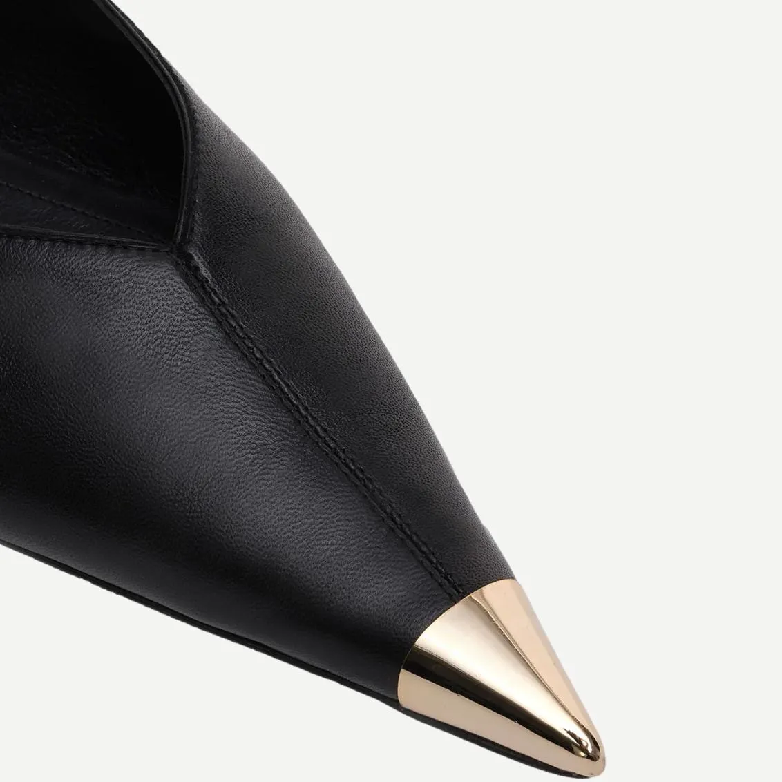 Nina Flats Metal Toe Cap - Black