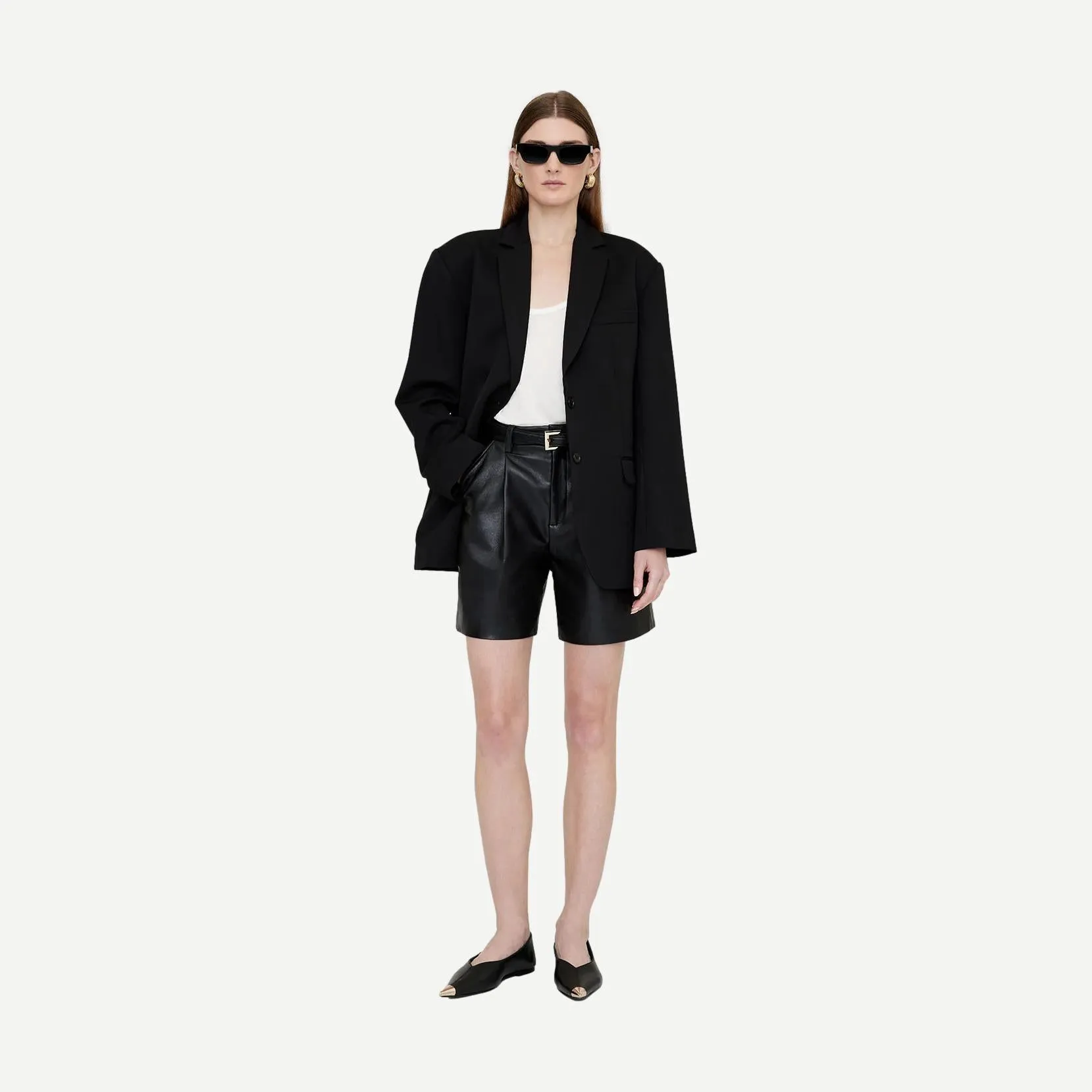 Nina Flats Metal Toe Cap - Black