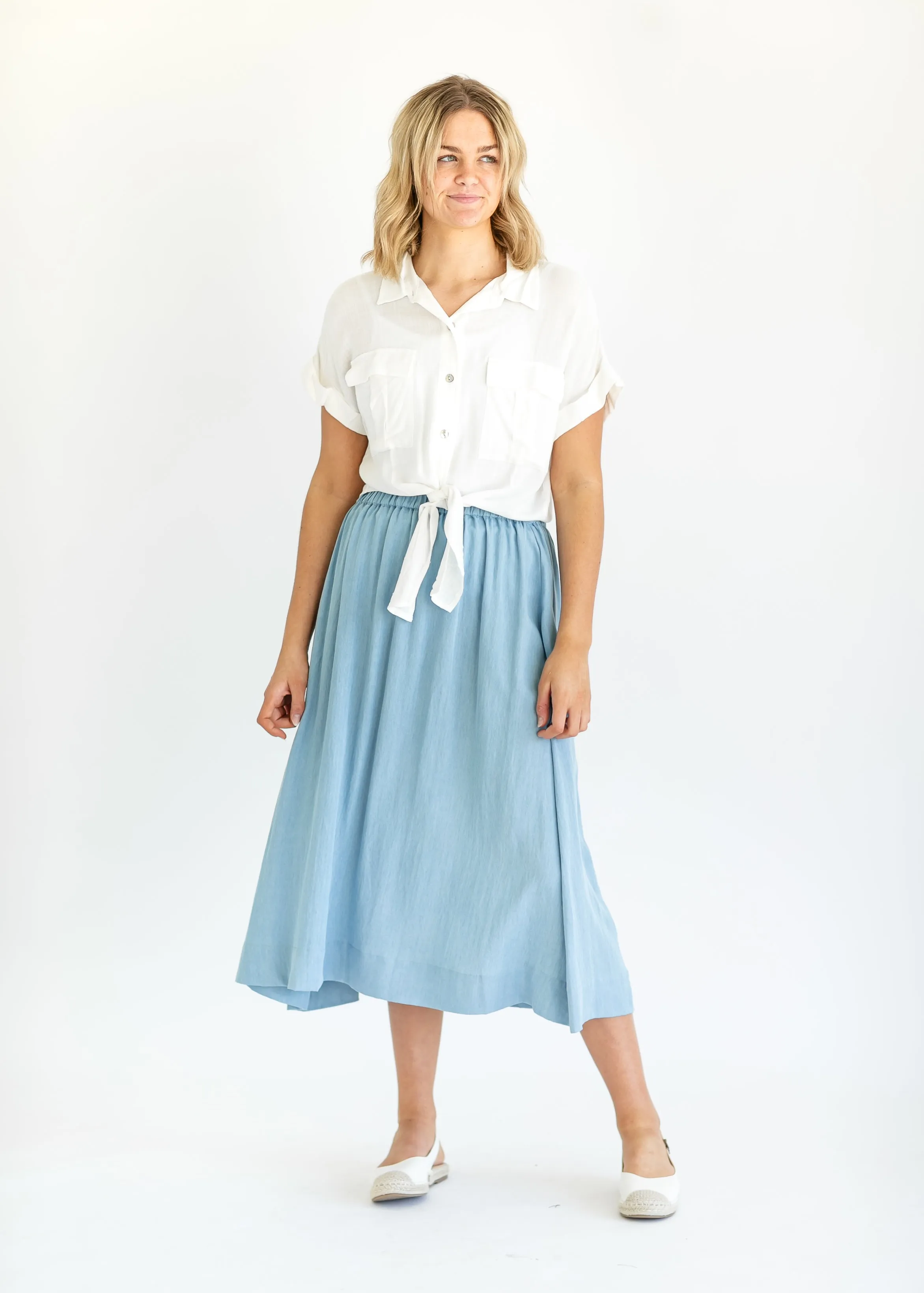 Nora Chambray Maxi Skirt - FINAL SALE