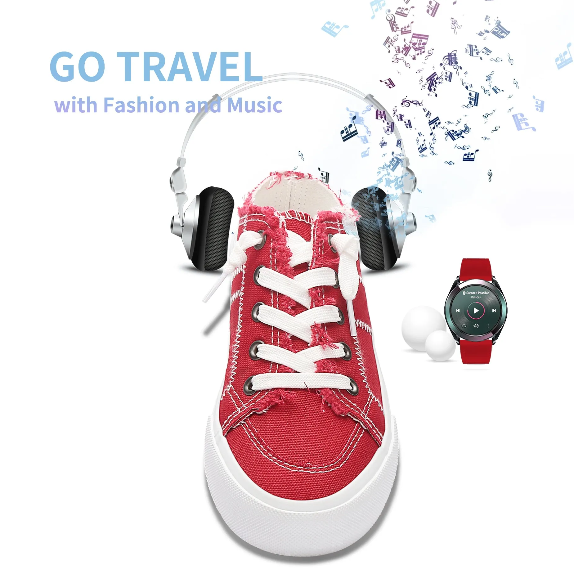 Obtaom Women Canvas Mules Memory Foam Clipper Holiday Shoes