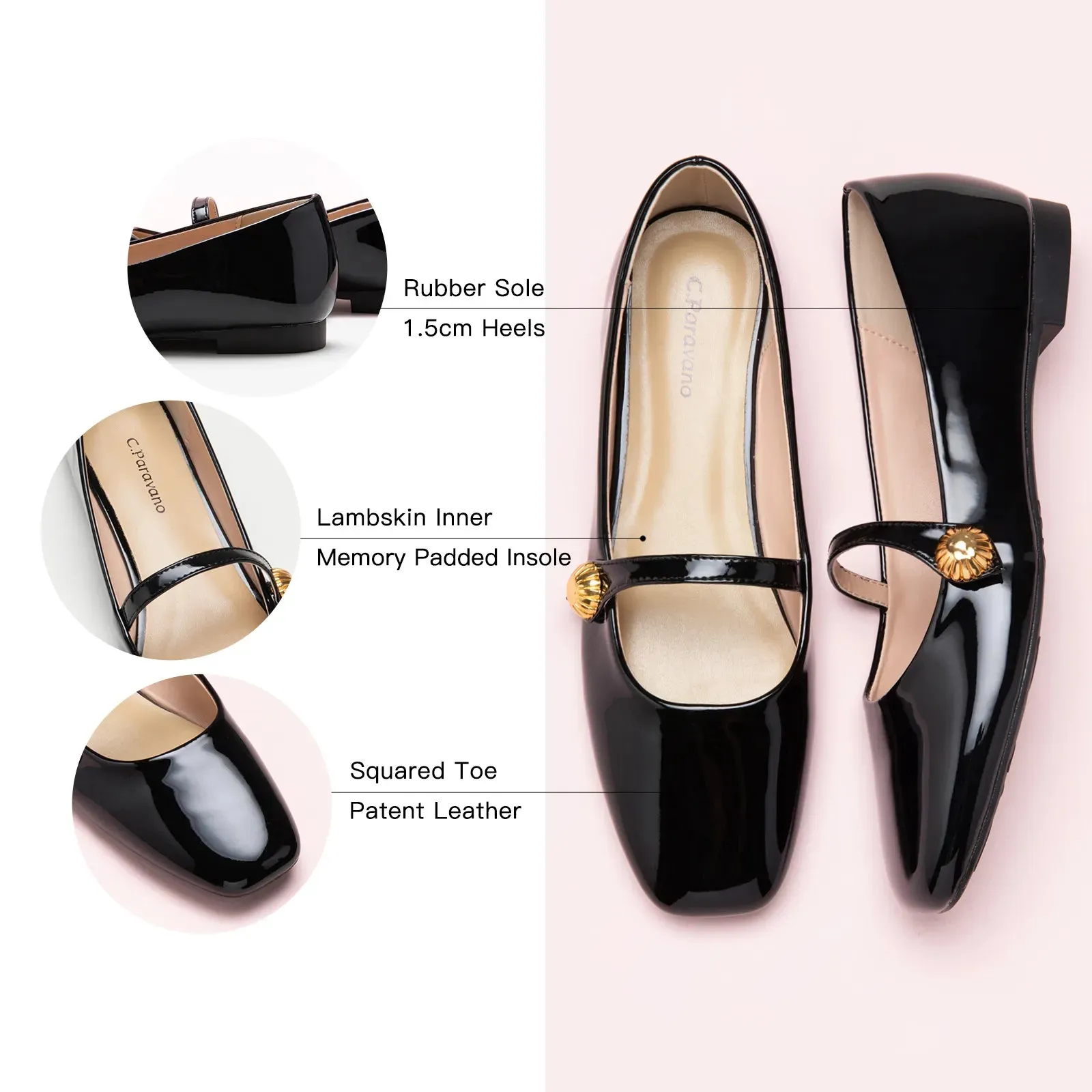 Patent Single-Strap Mary Jane (Clara)