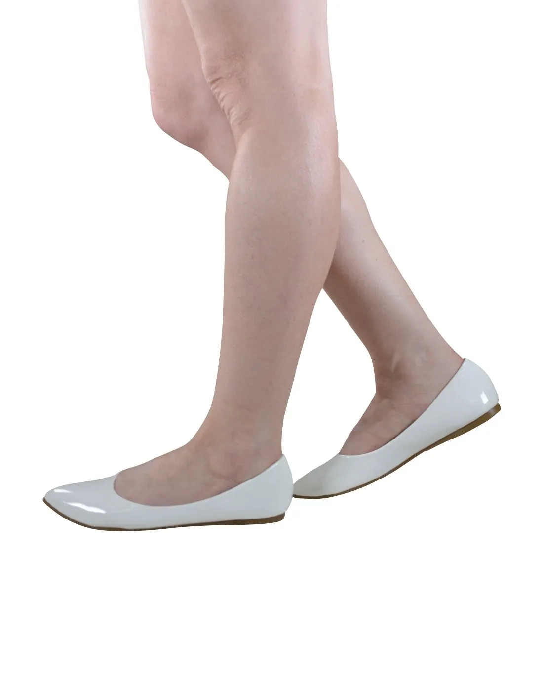 Pointed Toe Glossy Texture Flats