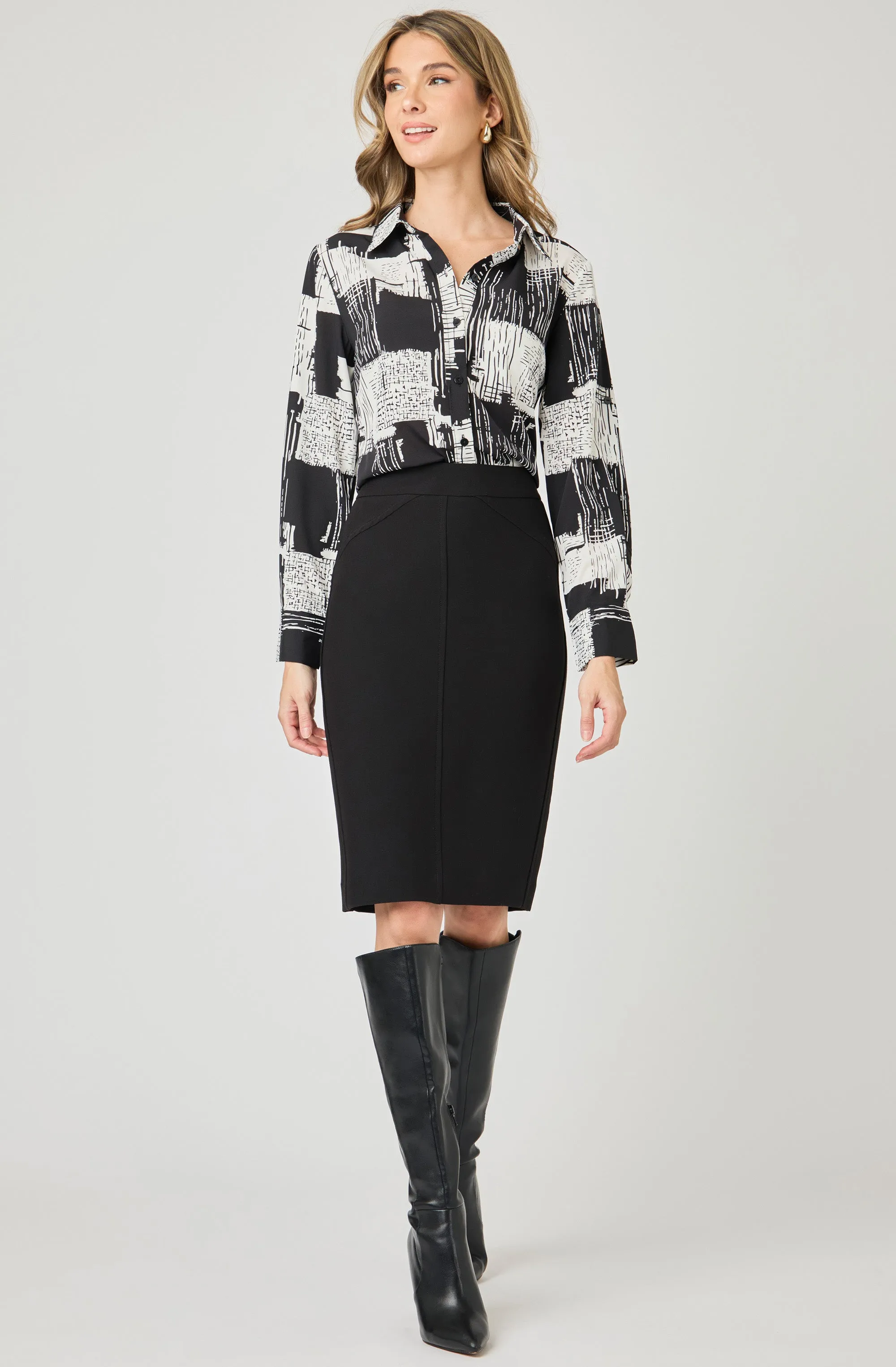 Printed Long Sleeve Blouse