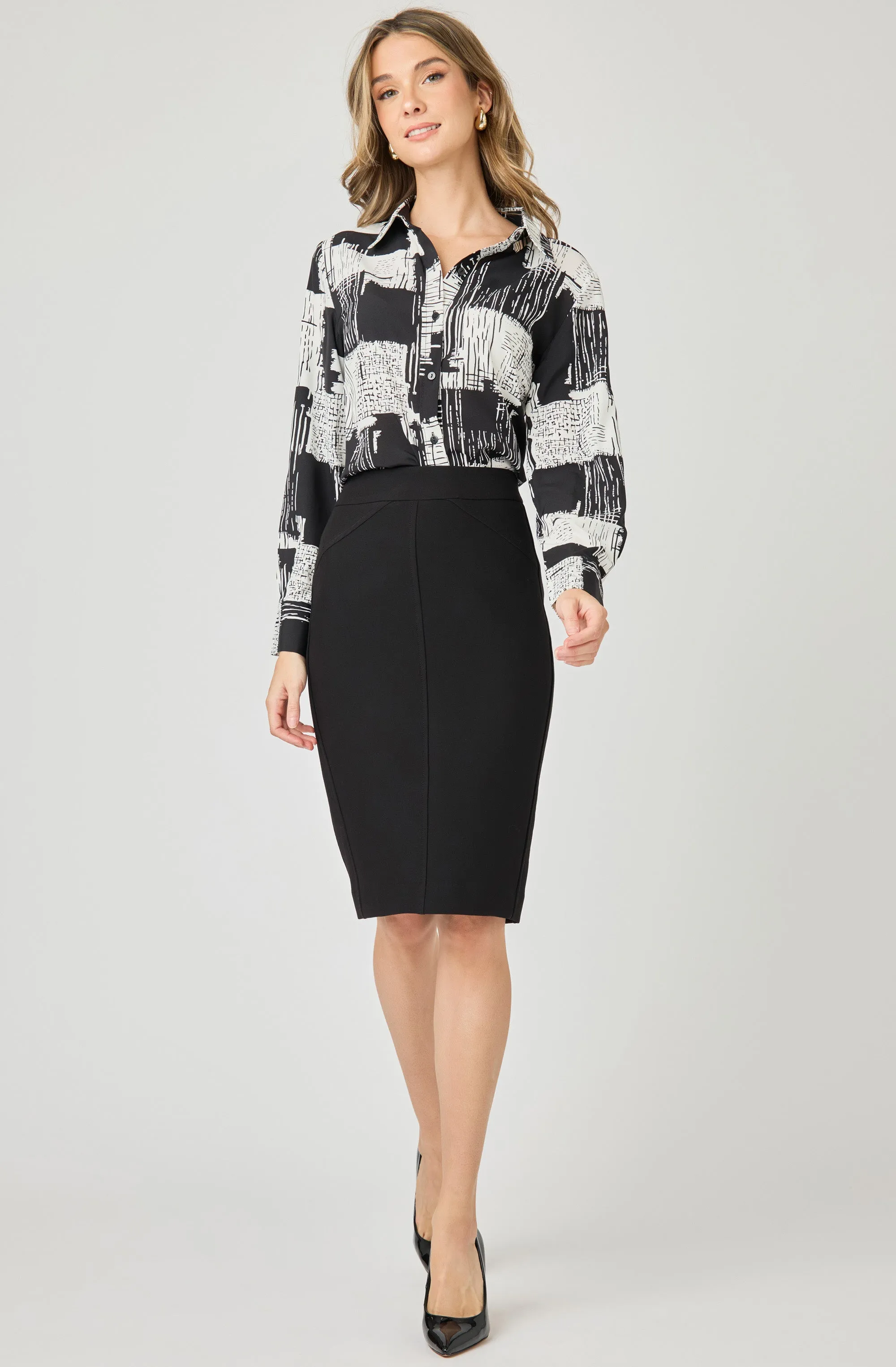 Printed Long Sleeve Blouse
