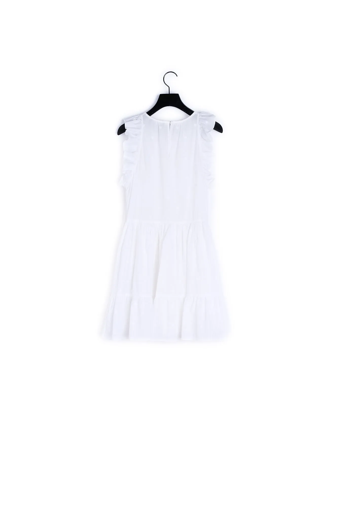 Robe courte écrue sans manches brodée