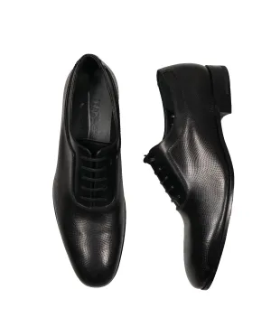 SALVATORE FERRAGAMO - "FARNESE" Textured Black Oxfords - 8D