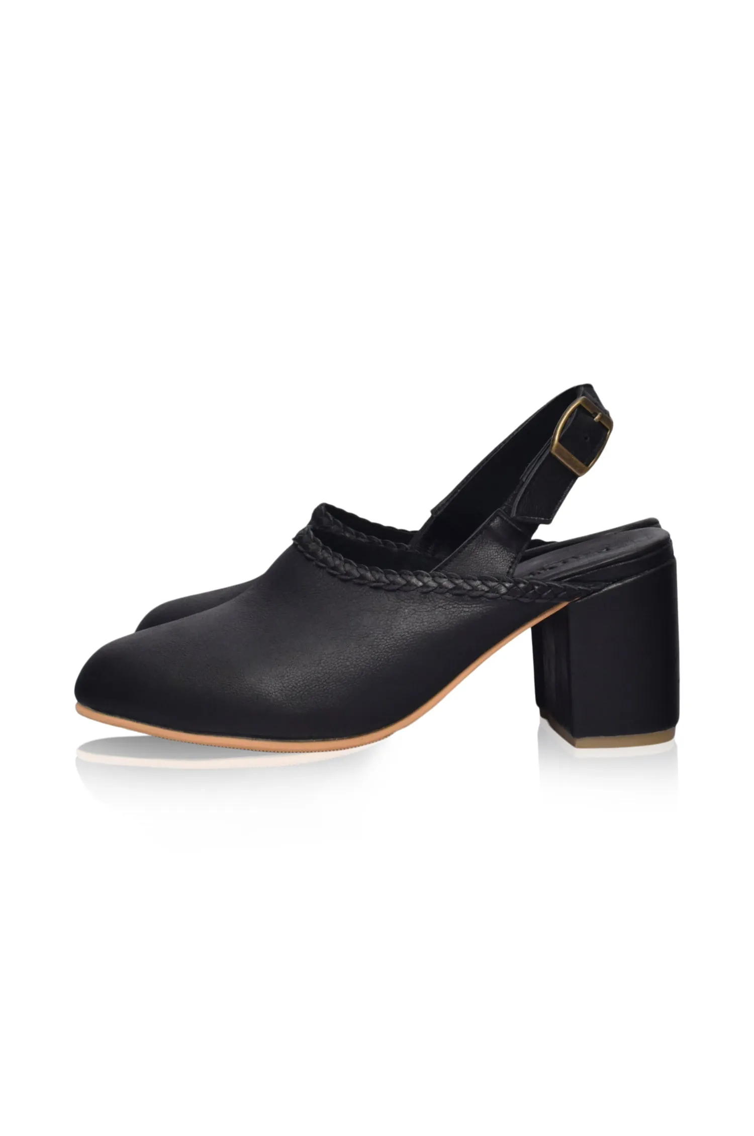 Savage Leather Slingback Heels