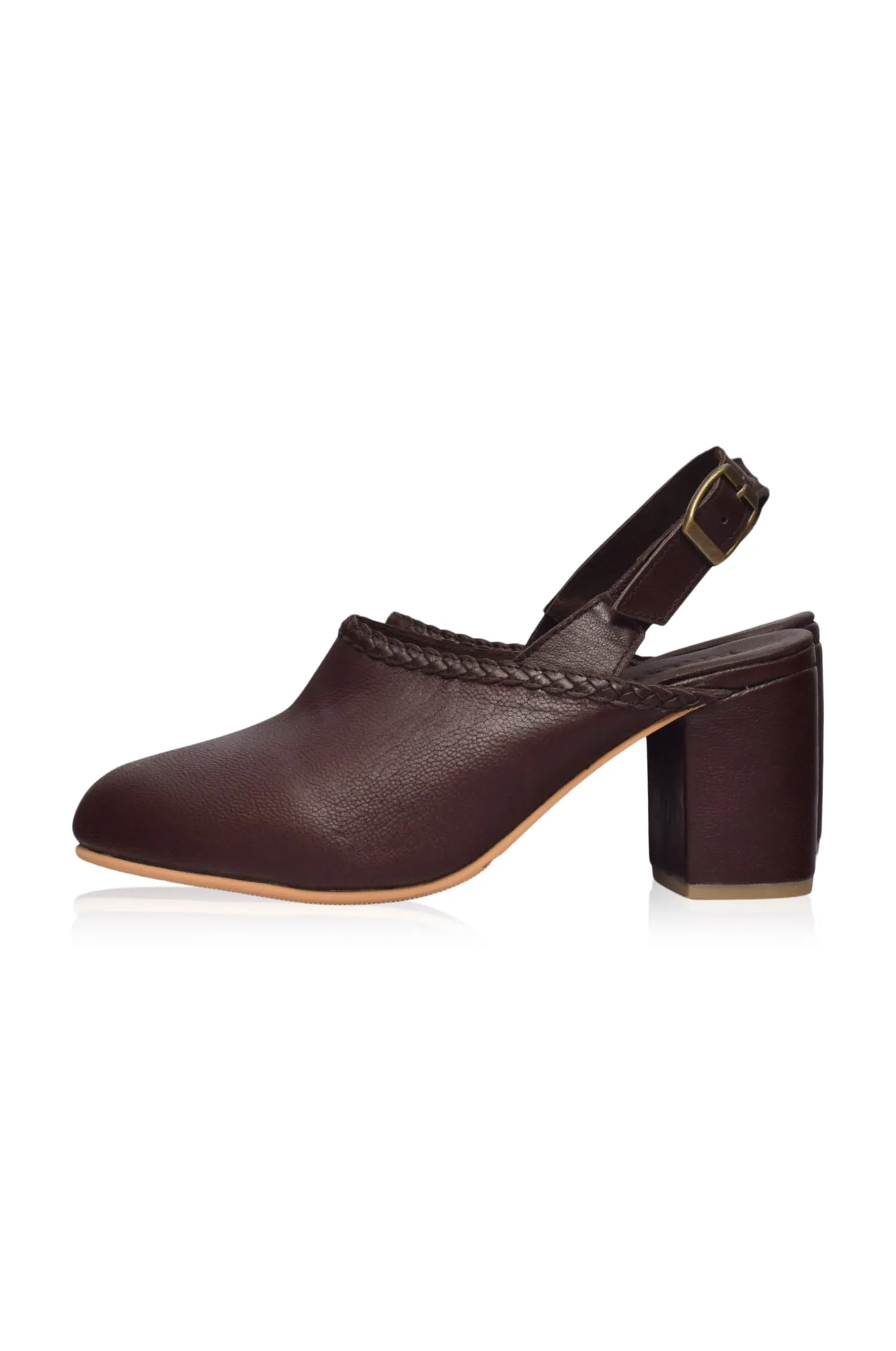 Savage Leather Slingback Heels