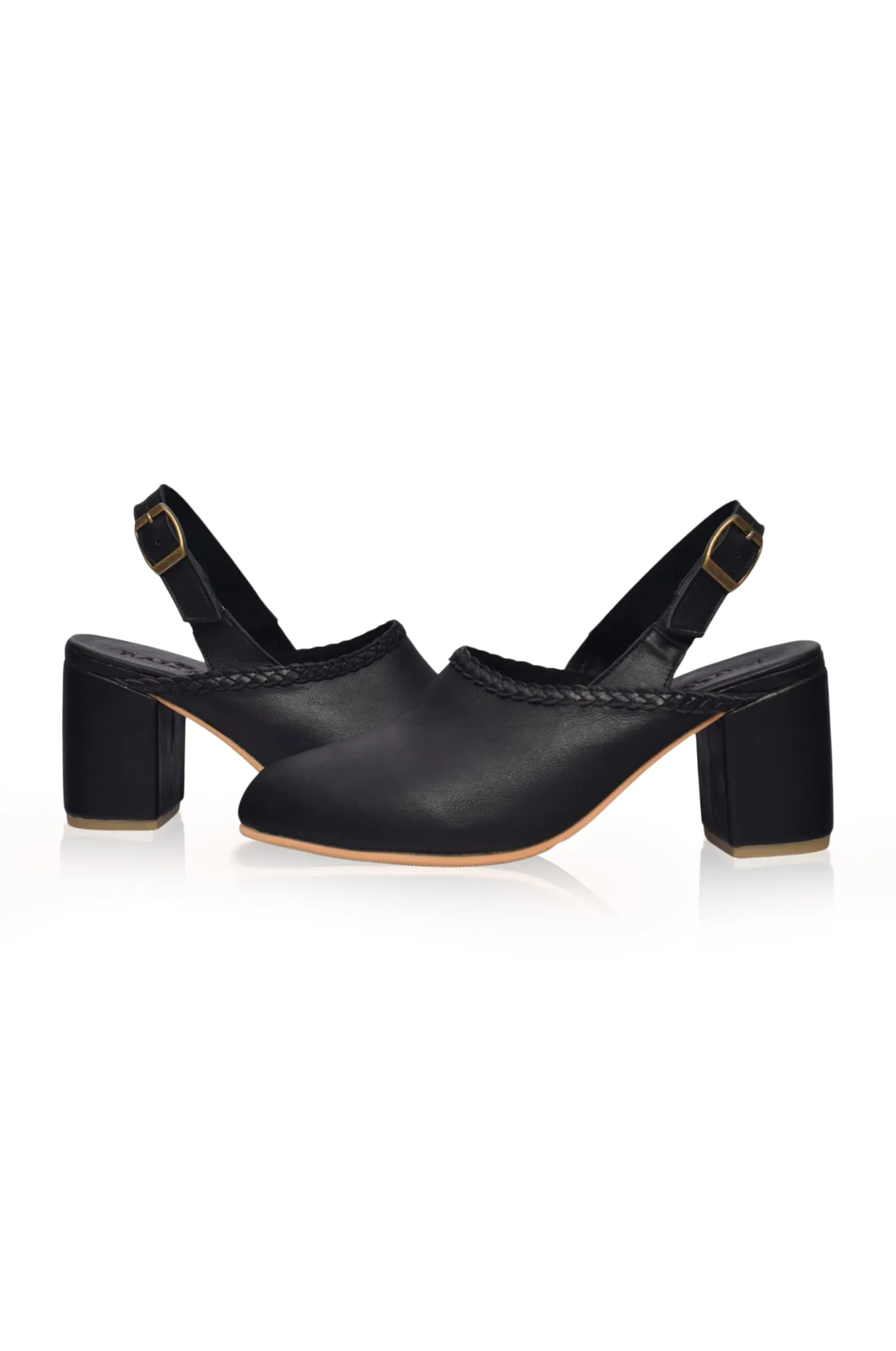 Savage Leather Slingback Heels