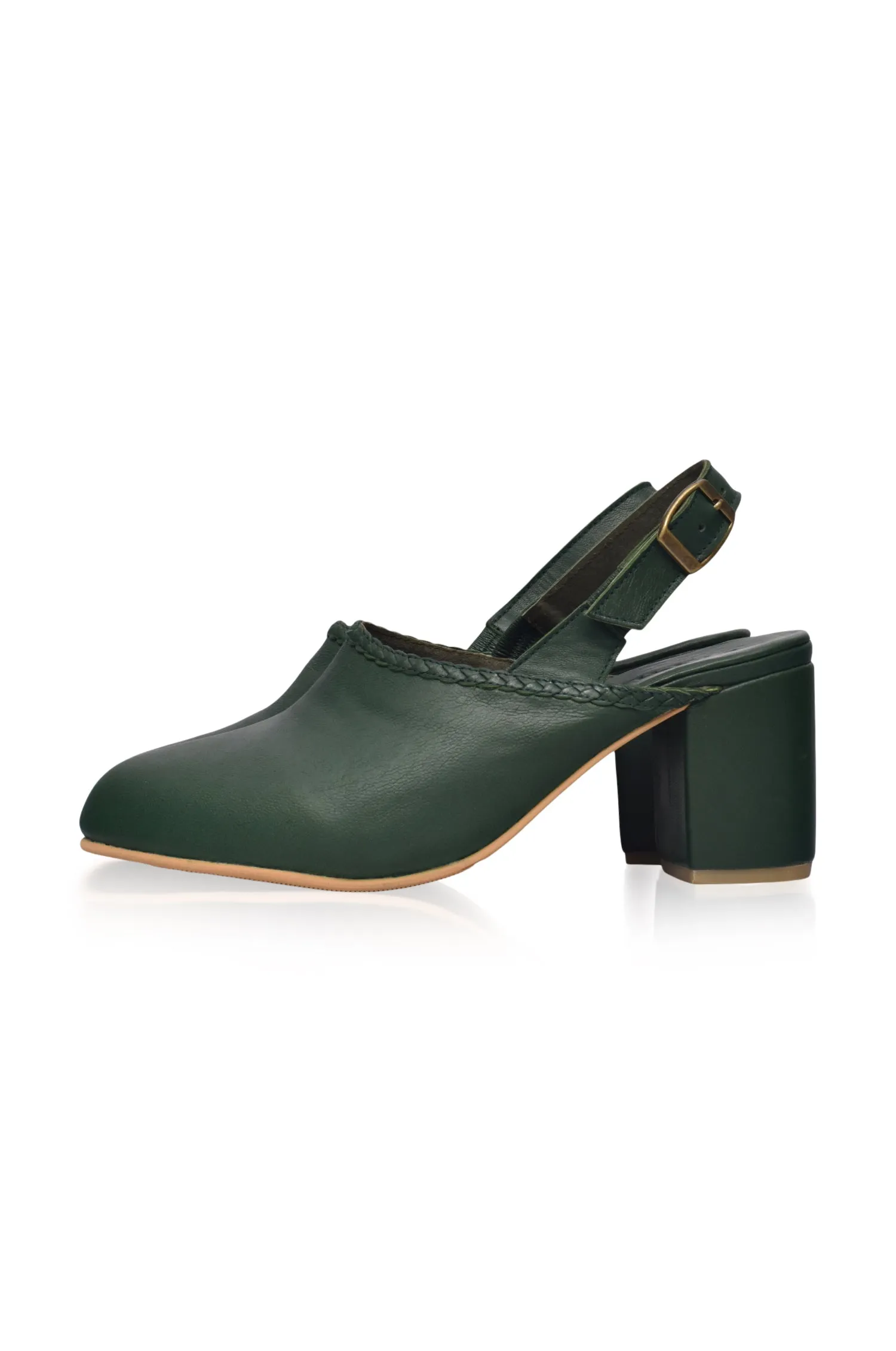 Savage Leather Slingback Heels