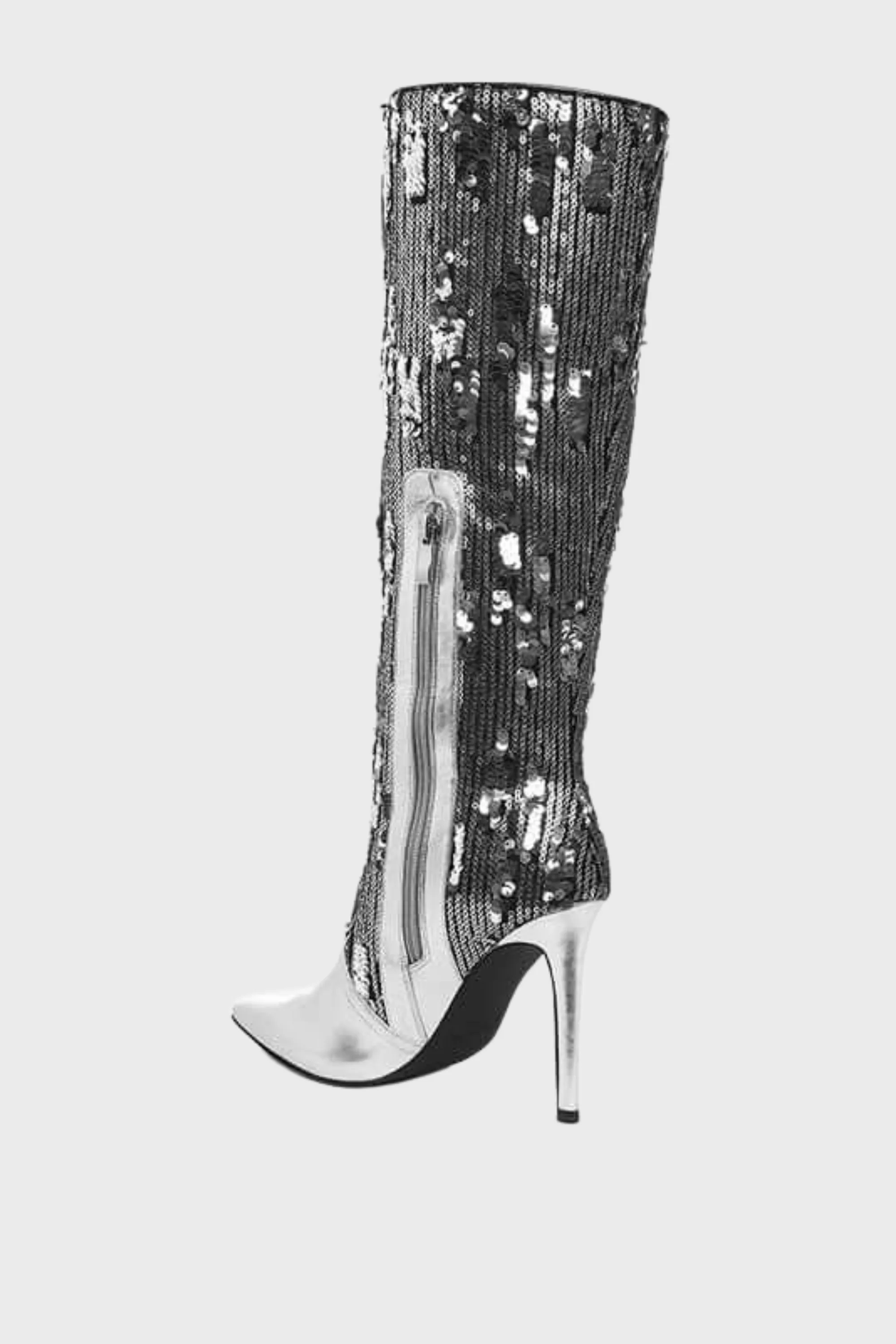 Sequin Stiletto Long Boots