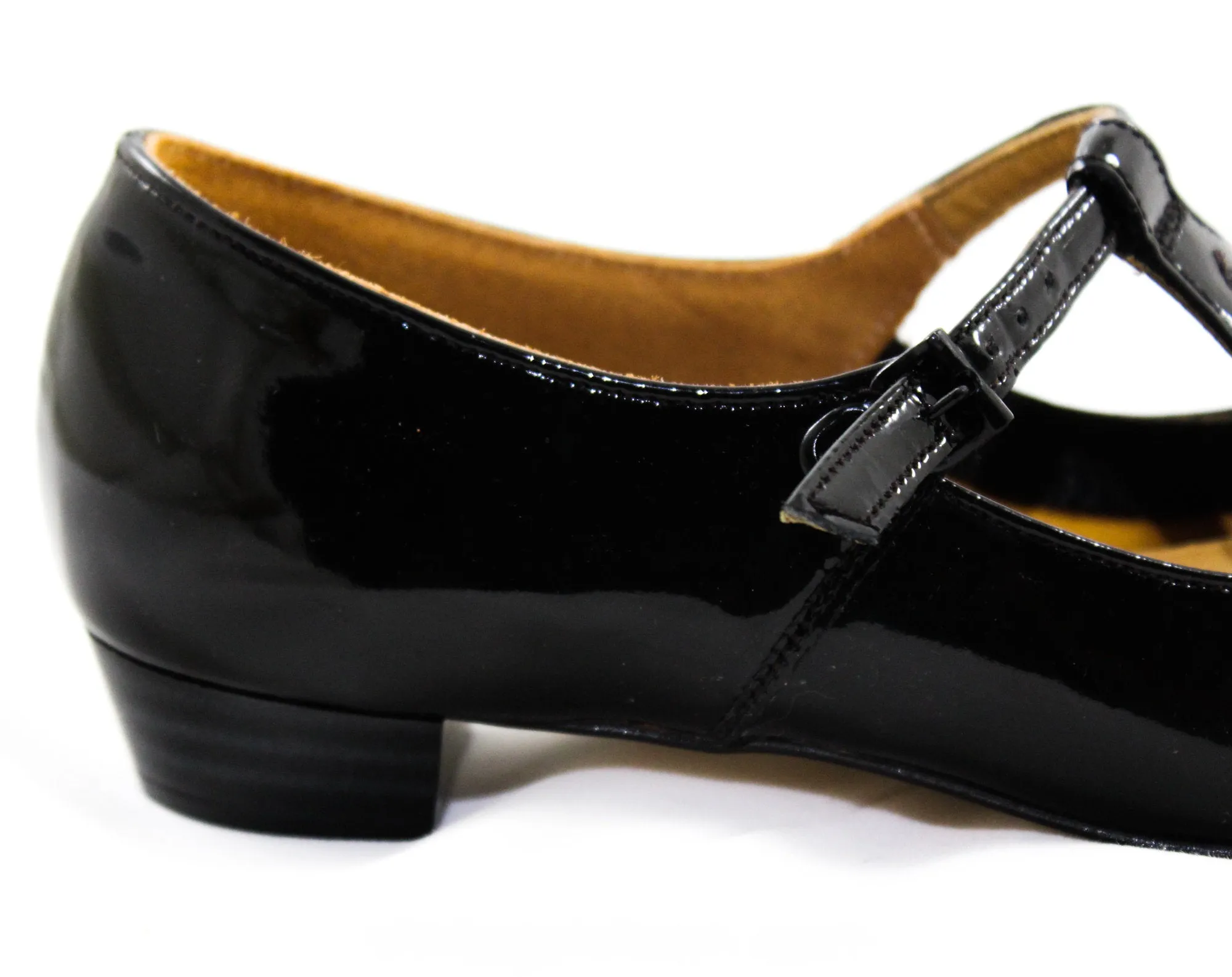 Size 12.5 Girl's Black Mary Jane Dress Shoes - Authentic 1950s 60s Girls Patent Vinyl - 12 1/2 - 50s Children's Flats Deadstock in Box - NIB