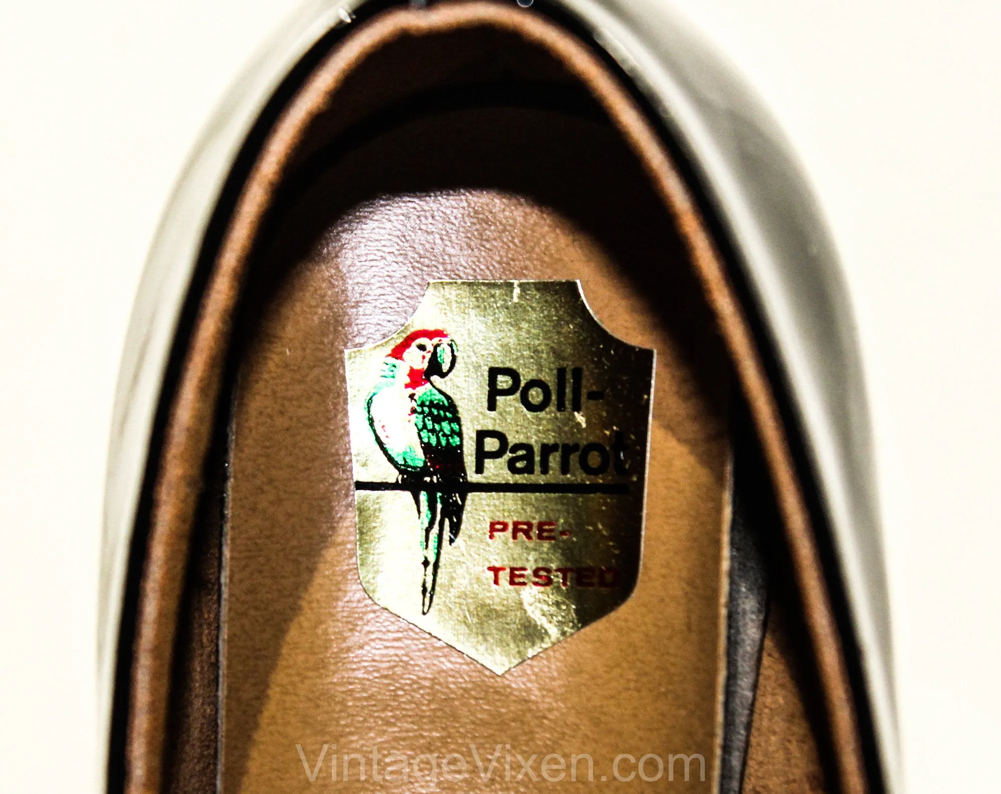 Size 12.5 Girl's Black Mary Jane Dress Shoes - Authentic 1950s 60s Girls Patent Vinyl - 12 1/2 - 50s Children's Flats Deadstock in Box - NIB
