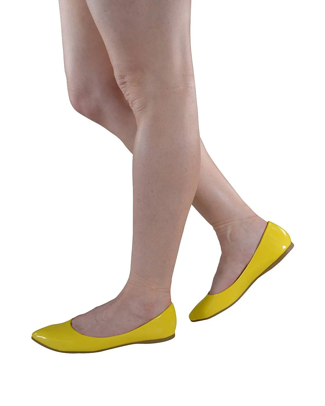 Solid Glossy Surface Pointed Toe Flats