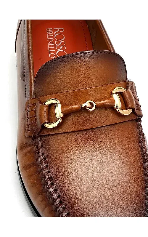 Tan Plain Leather Heel Moccasins