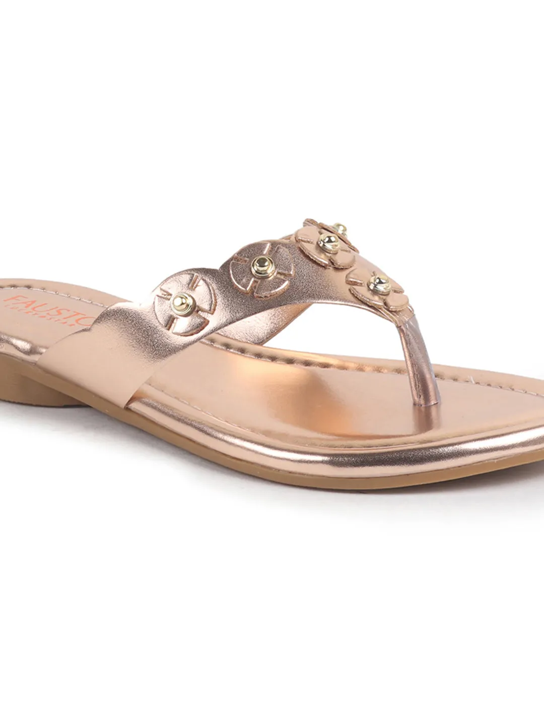 Women Rose Glossy Platform Slip On Ethnic Slipper|Sandals for Party|Festival|Wedding