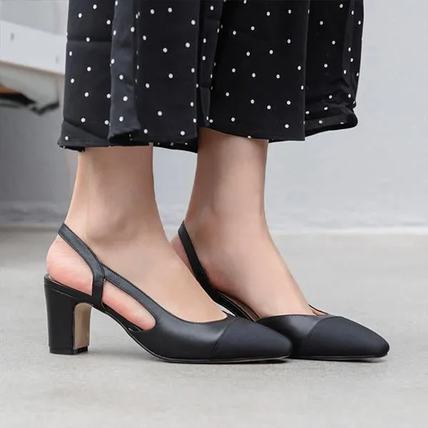 Women's Fashion Patchwork Hollow Thick Heel Sandals 70742522S