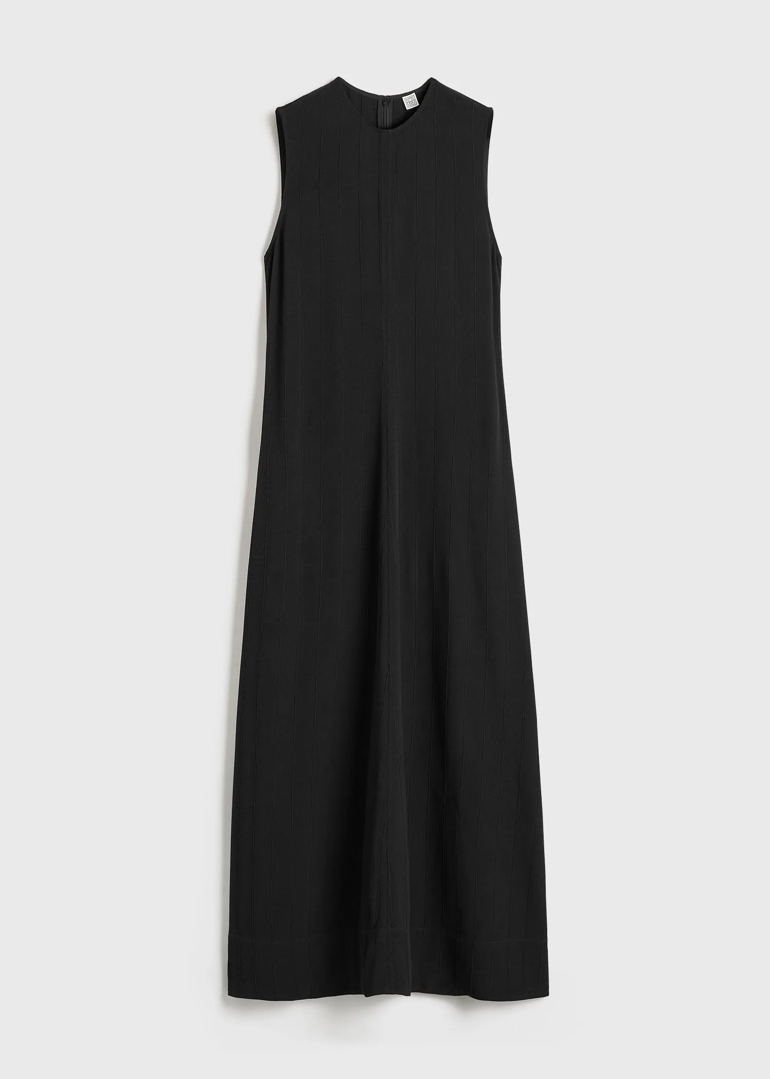 Woven stripe dress black