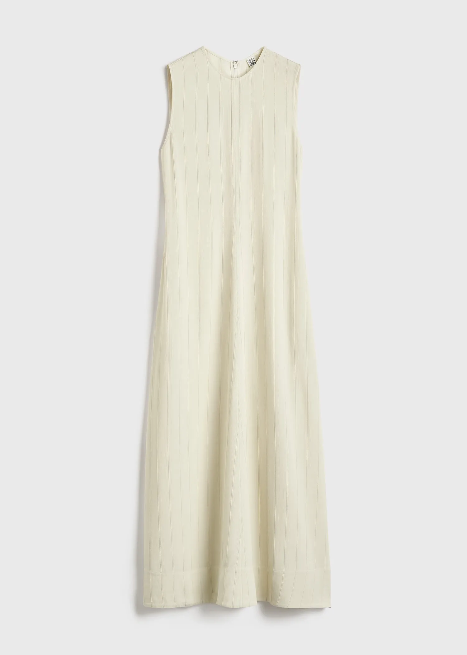 Woven stripe dress ecru